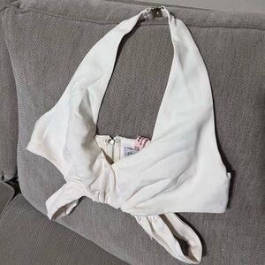 Oh Polly Cream Zippered Top